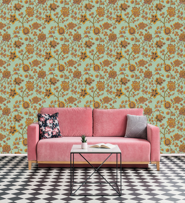 Jakob Jacobean - Customisable Wallpaper - Green and Orange