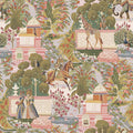 Jal Mahal wallpaper in Multi, showing elephants, giraffes, a peacock and tiger around an Indian water palace