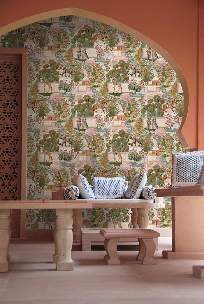 Jal Mahal wallpaper in Multi hung on a feature wall