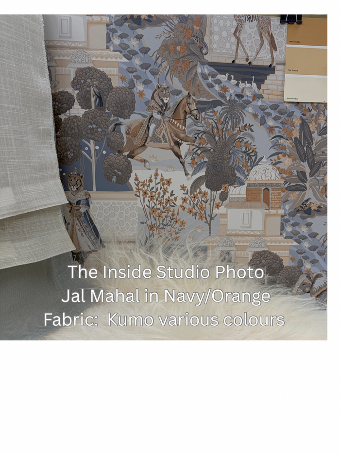Jal Mahal – Royal Fairy-Tale Wallpaper – Navy/Orange