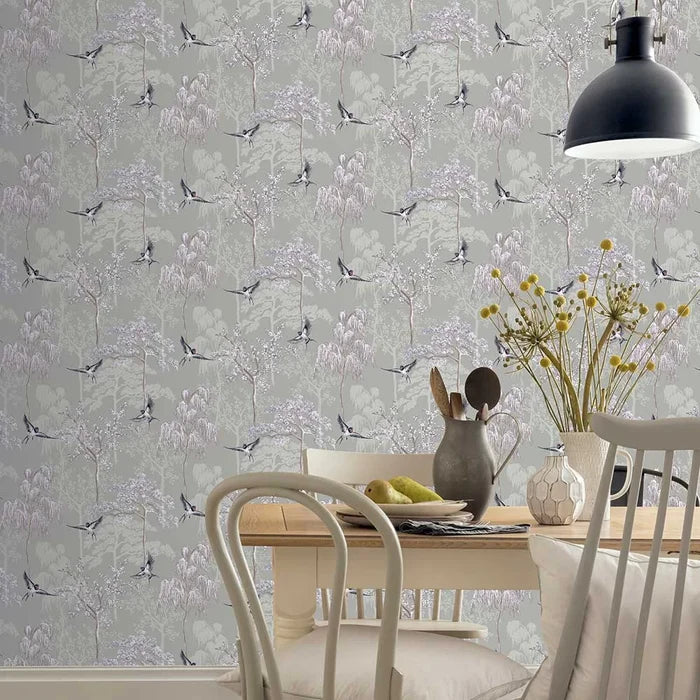 Japanese Garden Wallpaper - Grey
