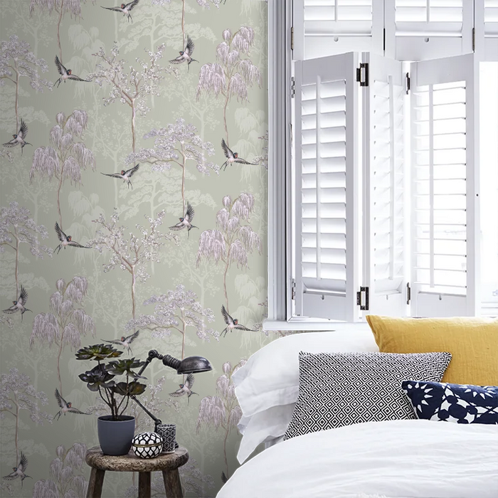 Japanese Garden Wallpaper - Grey