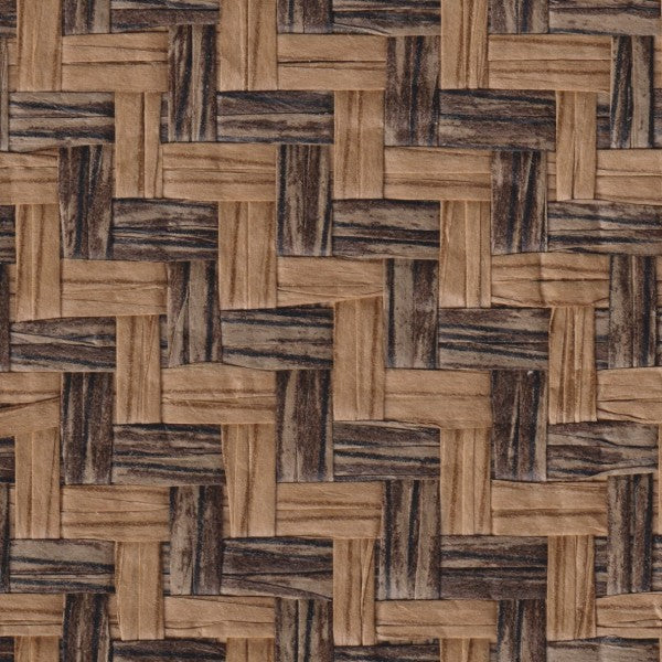 Japanese Summerhouse - Handmade Grasscloth Wallpaper - Biscuit