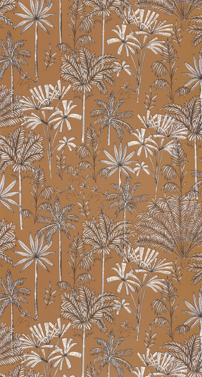 Jardin De Marrakech Vinyl Wallpaper - Ochre - Discontinuing