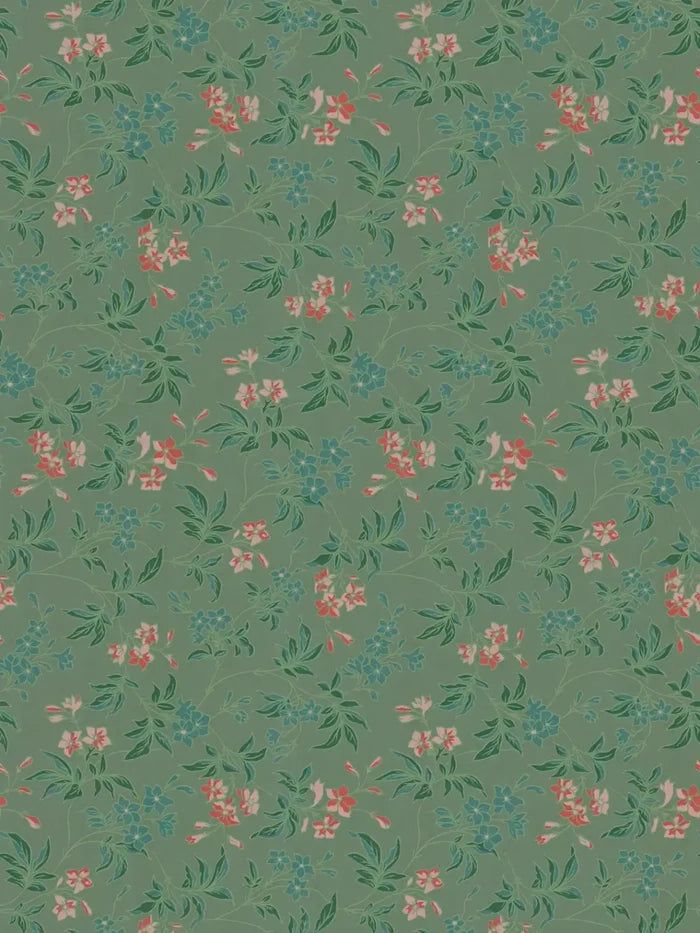 Jasmin - Floral Wallpaper - Green