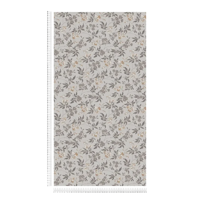 Jasmin - Floral Wallpaper - Grey