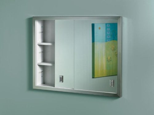 Jensen B703850 Contempora 2-Door Medicine Cabinet, 24-Inch by 19-Inch, Stainless Steel