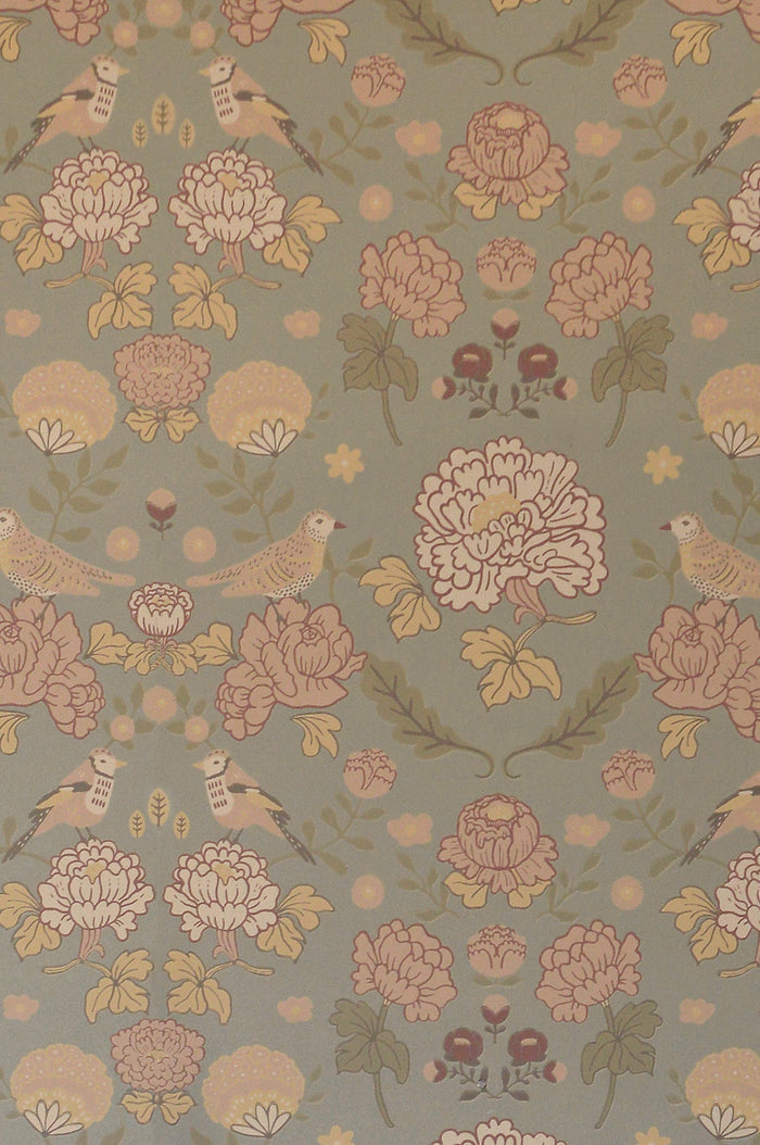 June Scandinavian Wallpaper -  Sage Green