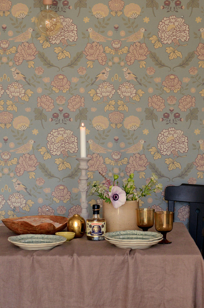 June Scandinavian Wallpaper -  Sage Green