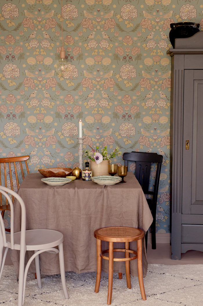 June Scandinavian Wallpaper -  Sage Green