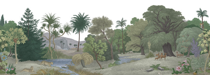 Jungle Land -  Colour - Custom Sized Wallpaper Mural (per m2)