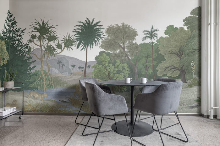 Jungle Land -  Colour - Custom Sized Wallpaper Mural (per m2)