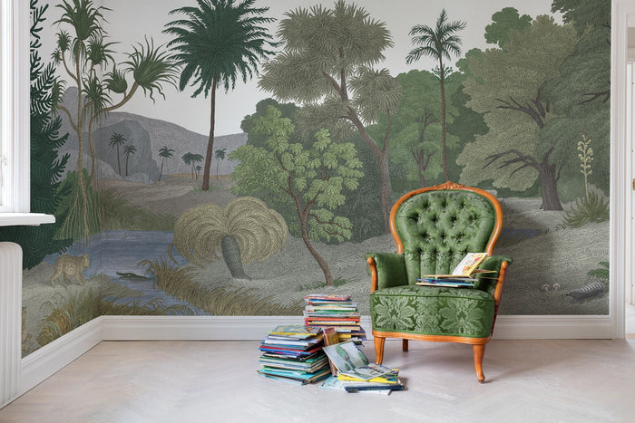 Jungle Land -  Colour - Custom Sized Wallpaper Mural (per m2)