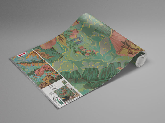 Jungle Majesty - Green - Custom Sized Wallpaper Mural (per m2)