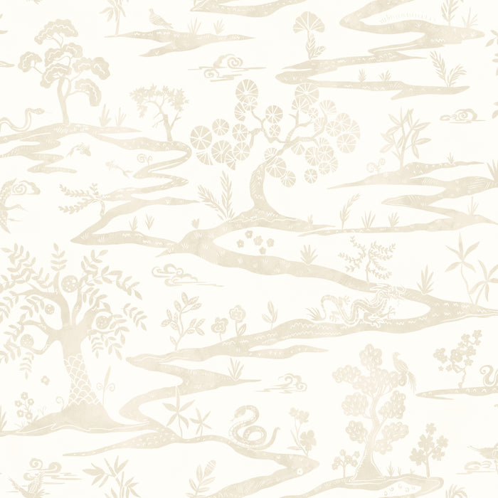 Kaiwa Wallpaper - Lace White