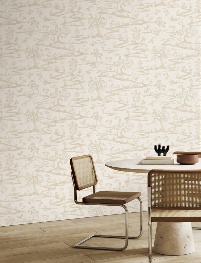Kaiwa Wallpaper - Lace White