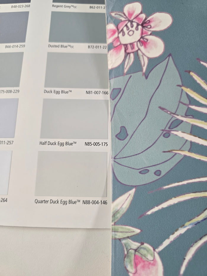 Kakariki Parrots Wallpaper - Smokey Blue