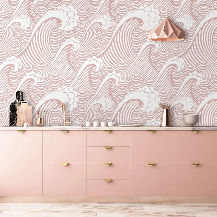 Kanagawa Wave Wallpaper - Pink