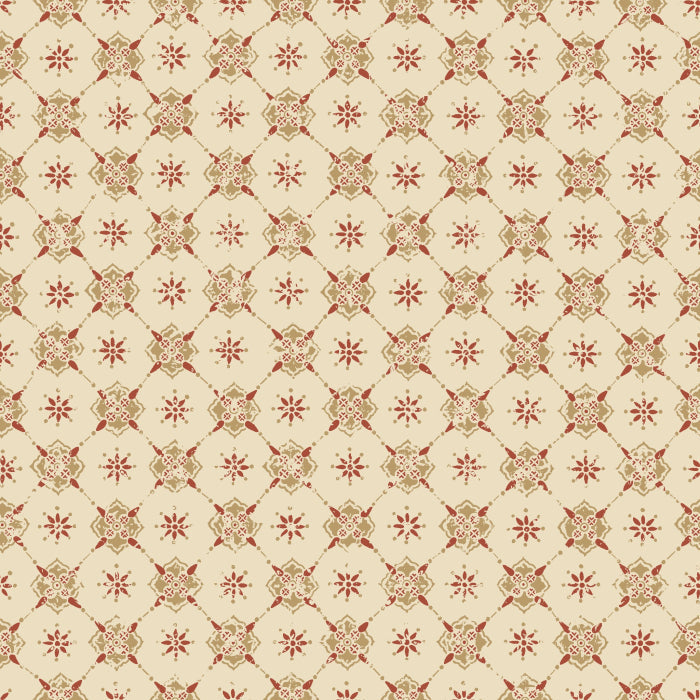 Karolina Wallpaper - Red/Cream