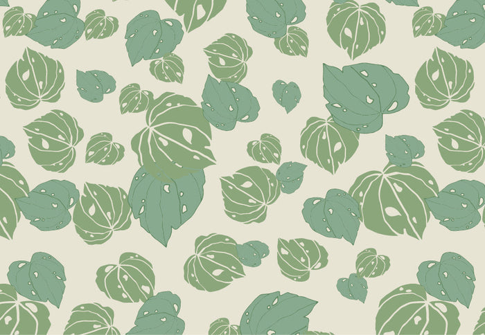 Kawakawa - NZ Wallpaper Series - Cream Green