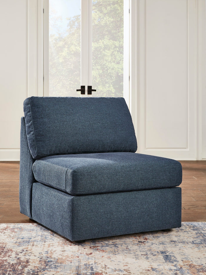 Kennedy Blue Armless Chair - Adams Furniture