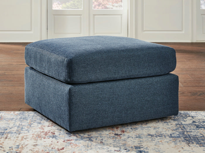 Kennedy Blue Ottoman - Adams Furniture