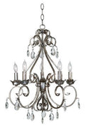 Kenroy Home 91345WS Antoinette 5-Light Chandelier, Weathered Silver with Glass Accents