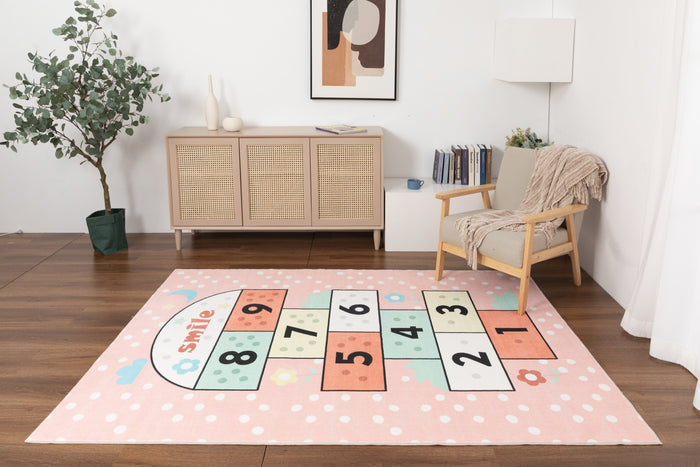Kid Hopscotch 5x7 Area Rug - Adams Furniture