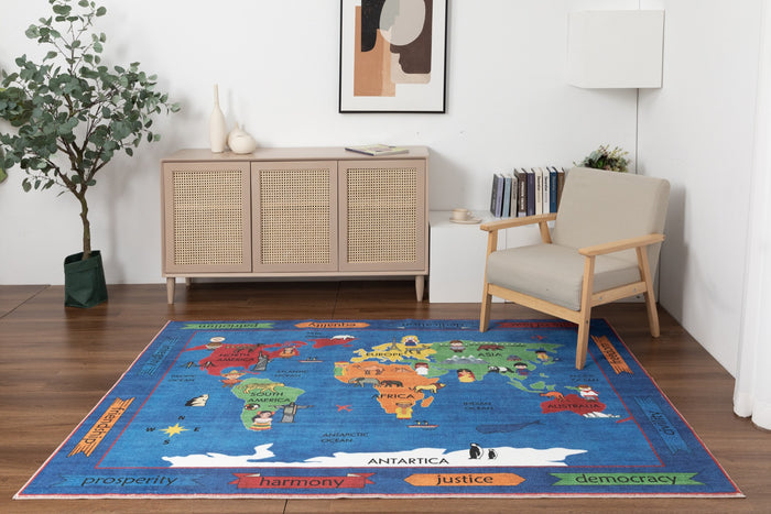 Kids Map 5x7 Area Rug - Adams Furniture