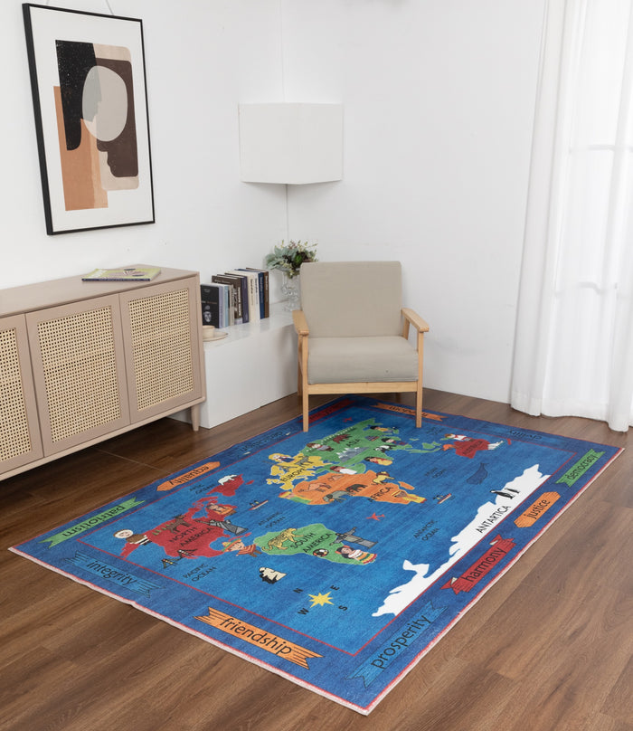 Kids Map 5x7 Area Rug - Adams Furniture