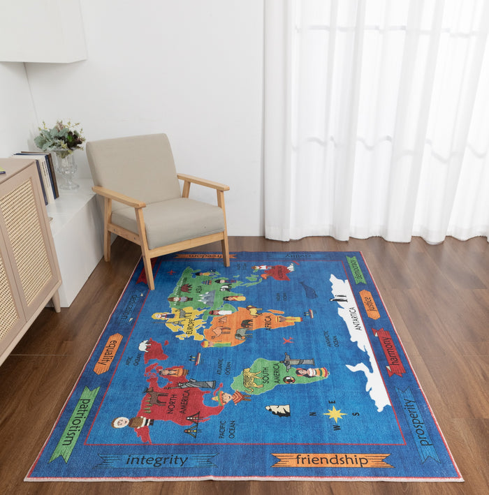 Kids Map 5x7 Area Rug - Adams Furniture
