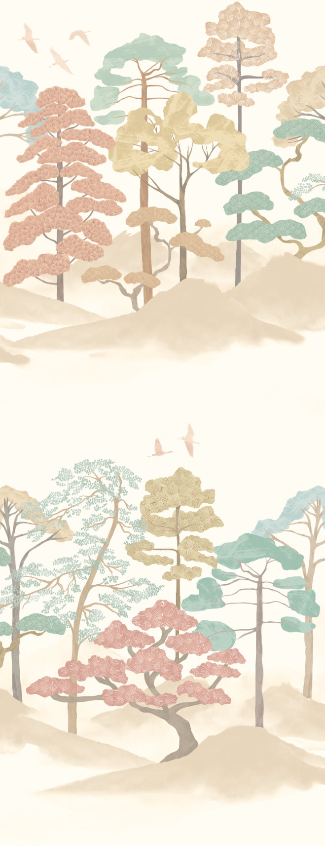 Kigi Wallpaper - Ohpopsi - Blush & Seafoam
