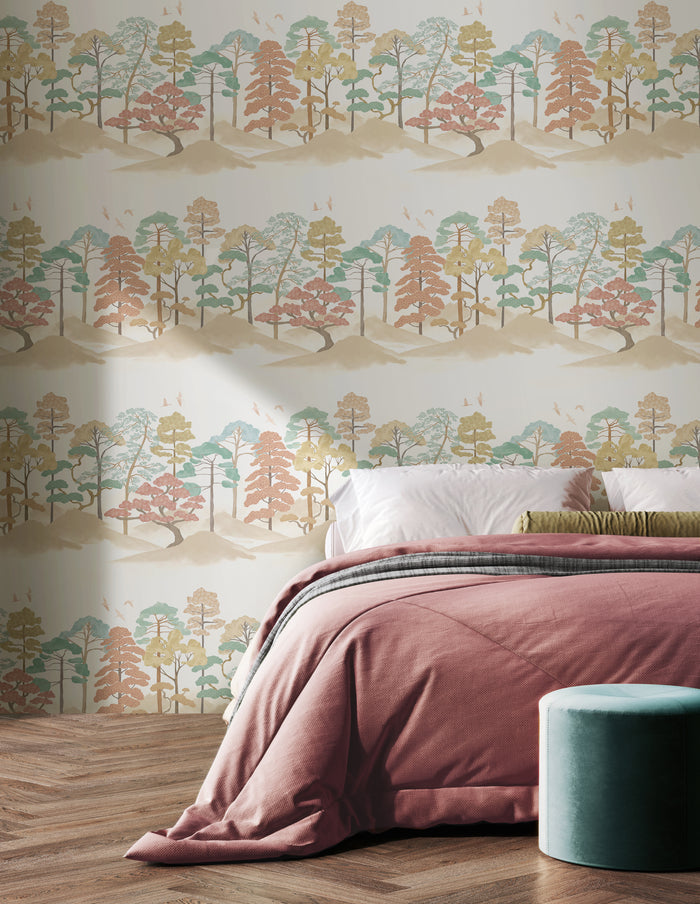 Kigi Wallpaper - Ohpopsi - Blush & Seafoam