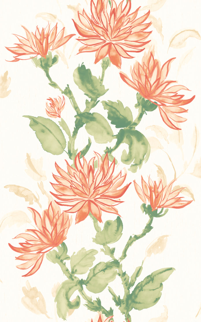 Kiku Wallpaper - Ohpopsi - Coral