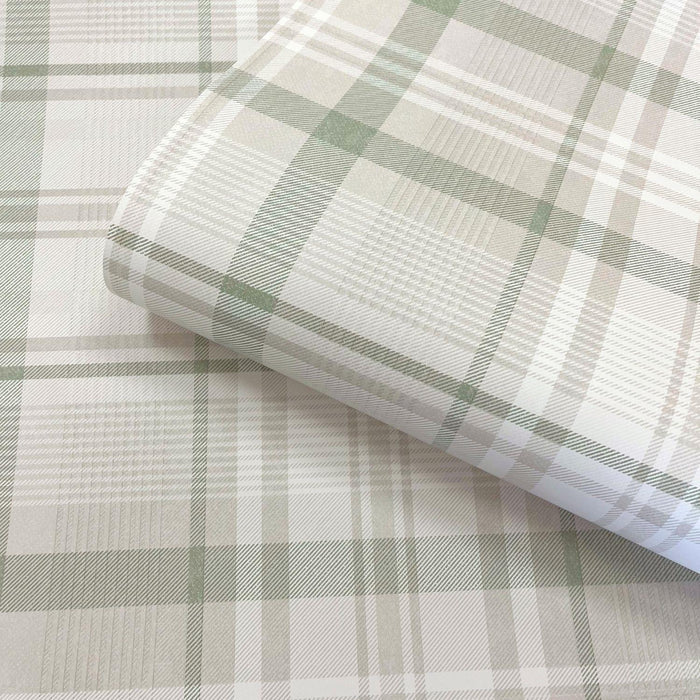 Kirkham – Check Plaid Wallpaper – Green