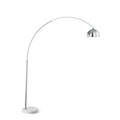 Krester Arched Floor Lamp Brushed Steel and Chrome - Adams Furniture
