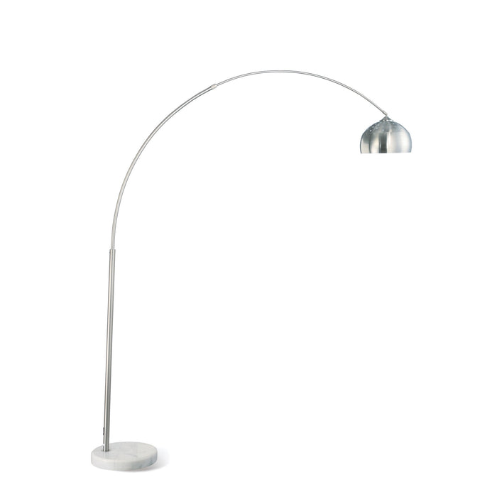 Krester Arched Floor Lamp Brushed Steel and Chrome - Adams Furniture
