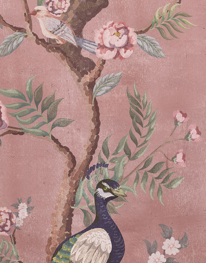 Kubla Khan Hybrid Mural Wallpaper - Blush