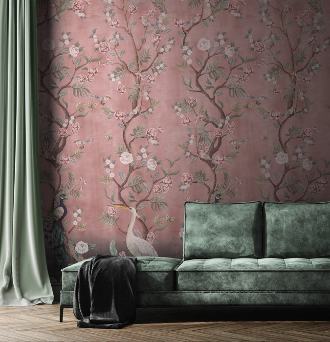 Kubla Khan Hybrid Mural Wallpaper - Blush