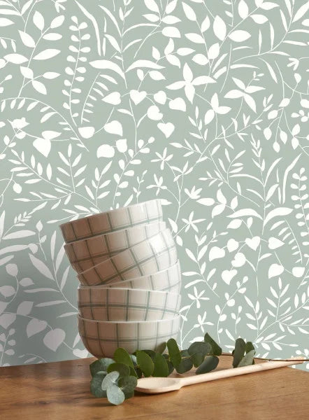 La Bastide Wallpaper - Sage White