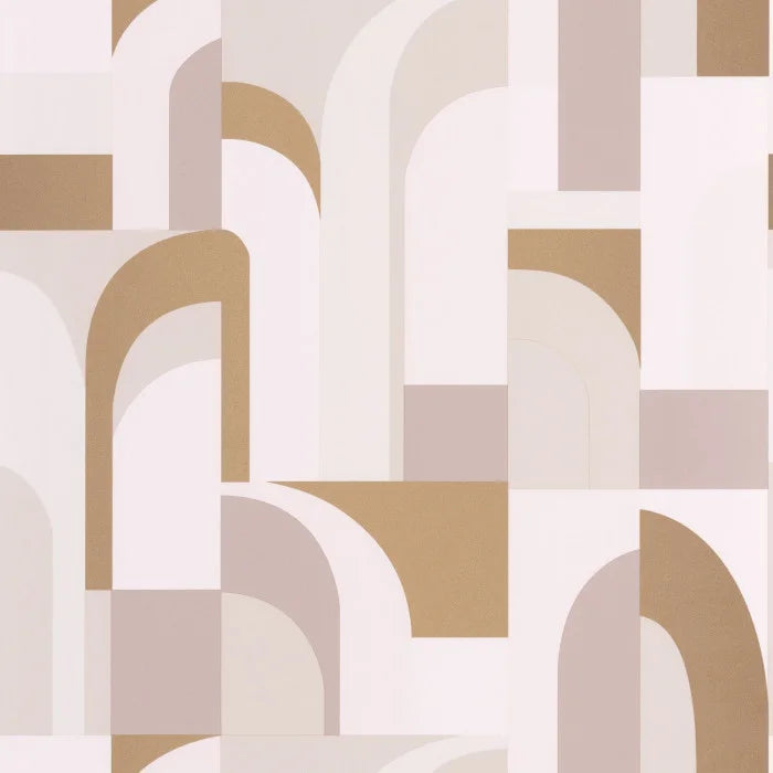 Labyrinth Doors Wallpaper - Pink Gold