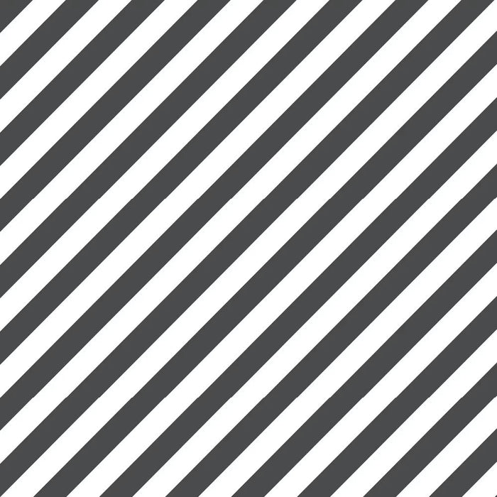 Large Diagonal Stripes Wallpaper - Black and White