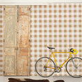 Large Gingham  Wallpaper - Curry