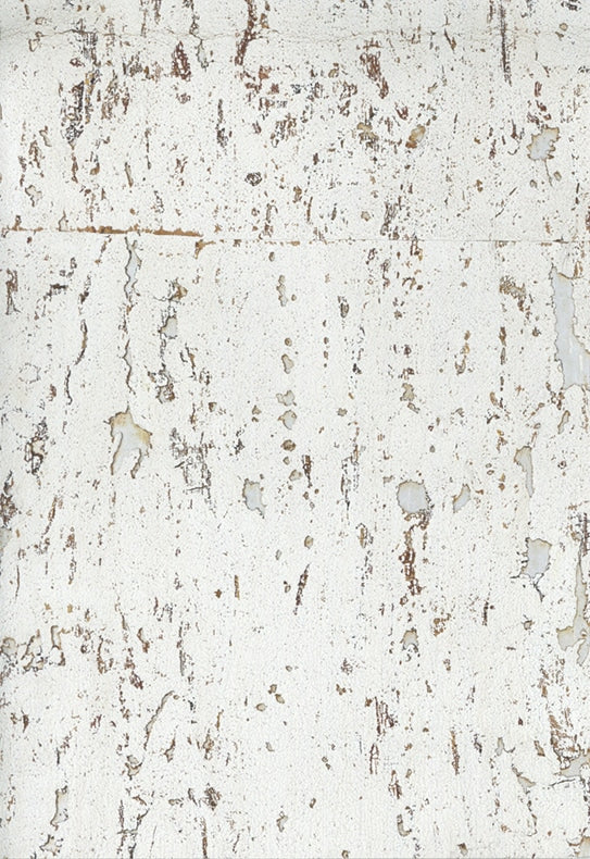 Lasmin Cork Metallic Wallpaper - Snow White