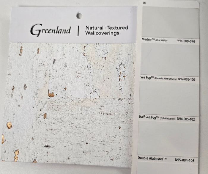 Lasmin Cork Metallic Wallpaper - White/Gold