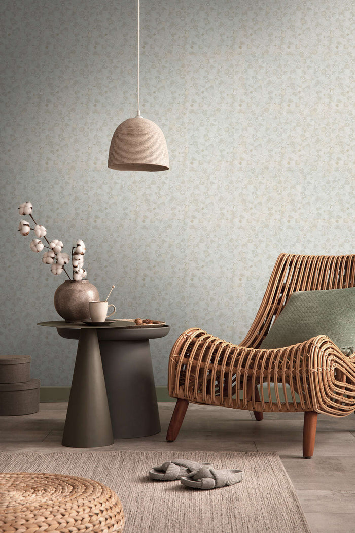 Leafy Heart - Wallpaper - Beige