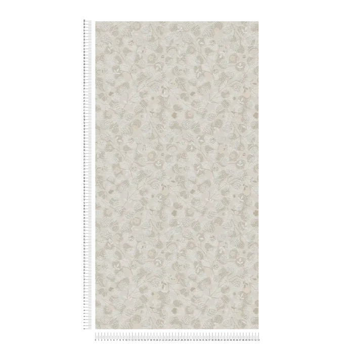 Leafy Heart - Wallpaper - Beige