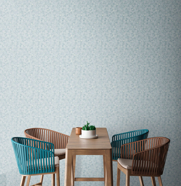 Leafy Heart - Wallpaper - Blue