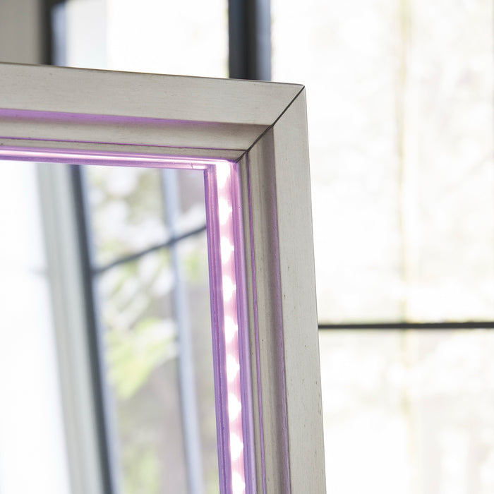 LED Champagne Floor Mirror with Storage