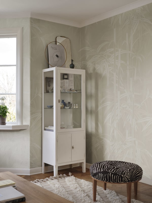 Leon Bamboo - Beige - Custom Sized Wallpaper Mural (per m2)